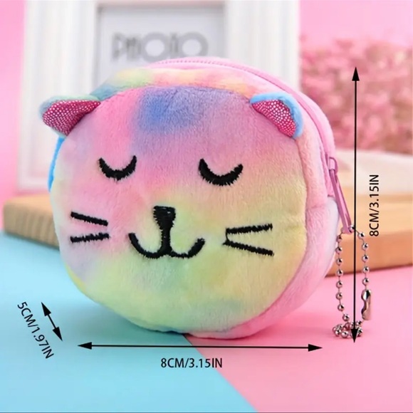 Colorful Rabbit Plush Coin Purse - Picture 2 of 2